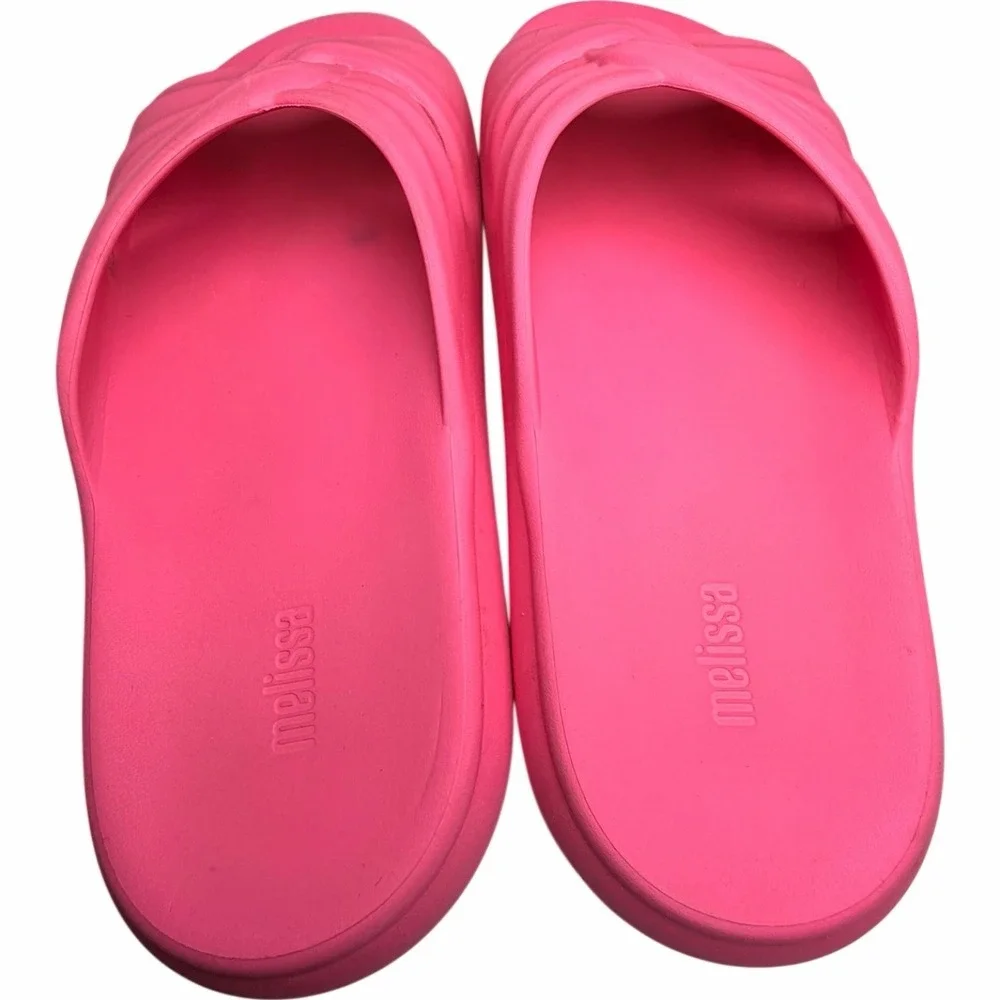 Melissa Free Slide Platform‎ Sandals Pink Jelly Slides Y2K Barbiecore Sz 10
